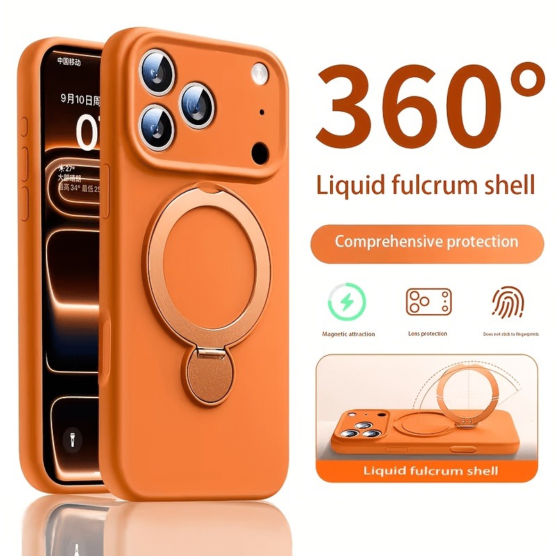 Liquid Silicone Magnetic Phone Case - 360° Magnetischer Ständer Flüssigsilikon-Handyhülle für iPhone