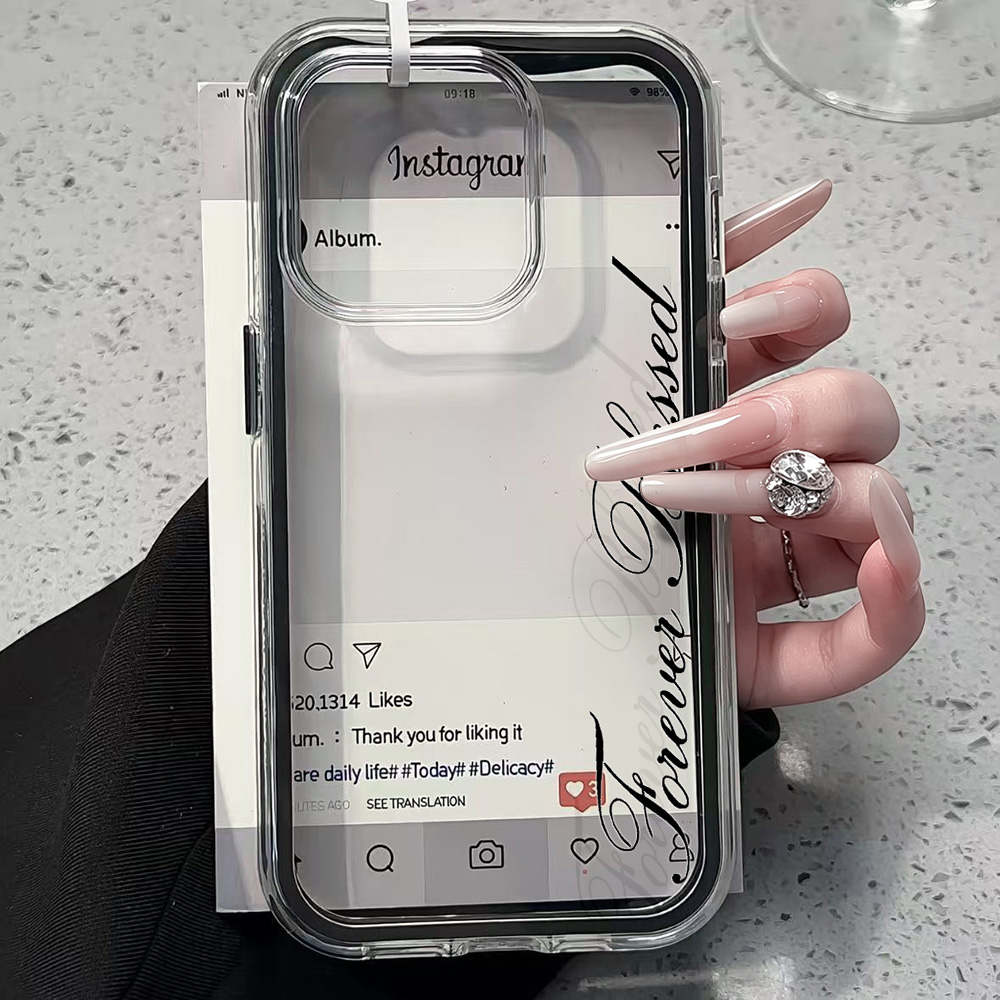 Clear Shockproof Bumper Case - Forever Blessed Einfache Transparente Handyhülle für