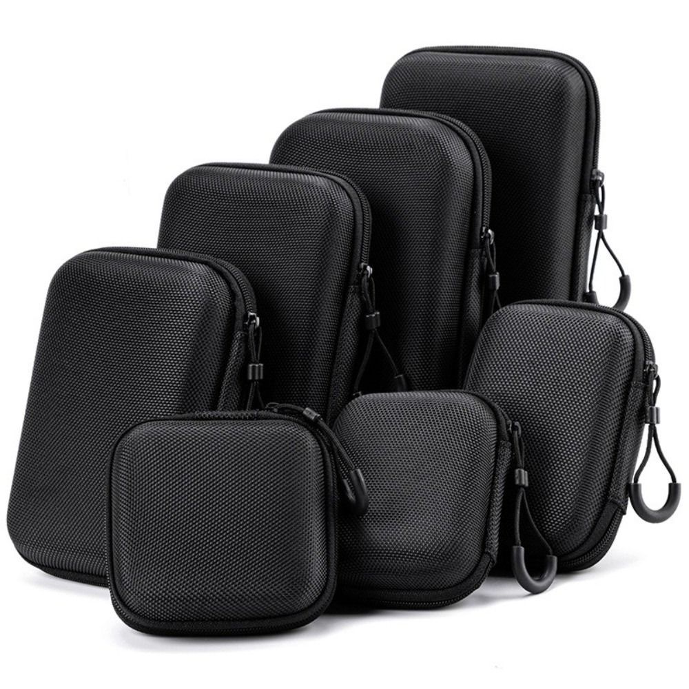 Earphones - Neue Hartschalen-EVA-Aufbewahrungsbox, Mini Tragbare Reißverschluss-Kopfhörertasche, Schwarze