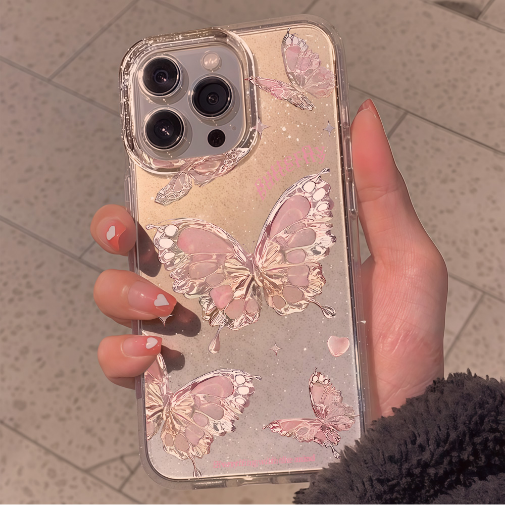 Rosa Schmetterling Glitzer Han – Clear Shockproof Bumper Case Bewertung und Preis